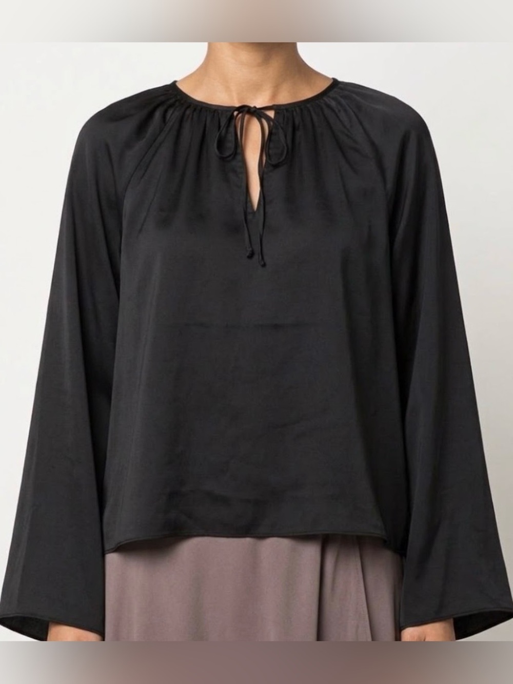 Jason Wu Black Satin Blouse Size M